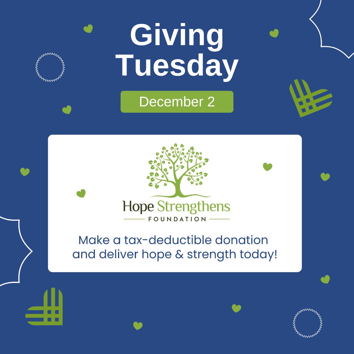 HopeStrengthens's tweet photo. Make a Difference: #GivingTuesday is HERE! 💚 - https://t.co/IwbCCgGEAt

#Hope #Strength #GivingSeason #CryptoForImpact #CryptoGivingTuesday #Charity #Philanthropy https://t.co/S6JLghUy4c