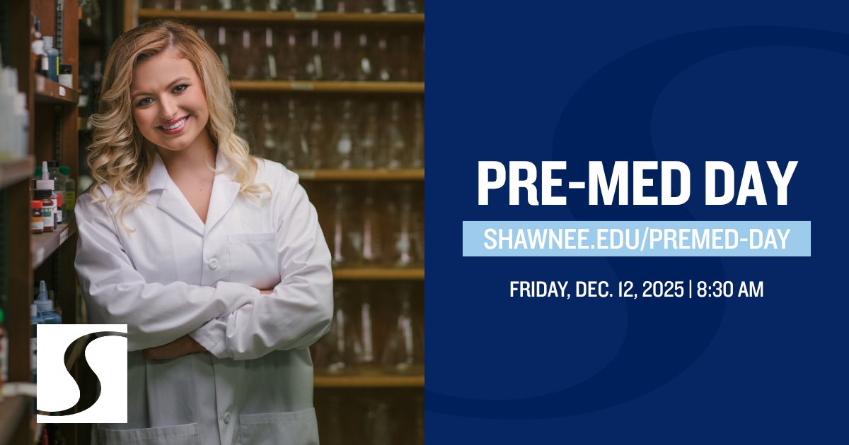 ShawneeState's tweet image. Pre-Med Day 🧬

Dec. 12 | 8:30 a.m.
Clark Memorial Library Rotunda

See how SSU supports your journey:
» Interactive workshops for students + families
» Academic + scientific presentations
» College visit qualification for high school students

Register: shawnee.edu/premed-day