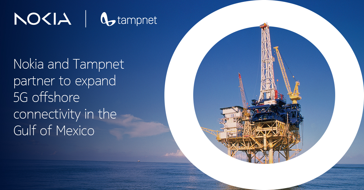 nokia's tweet image. Excited to announce our #partnership with @Tampnet to expand #5G offshore connectivity in the Gulf of Mexico. Tampnet will replace 4G radios with Nokia 5G technology, setting a new benchmark for safety &amp;amp; digital transformation in the global offshore energy sector. 

Press…
