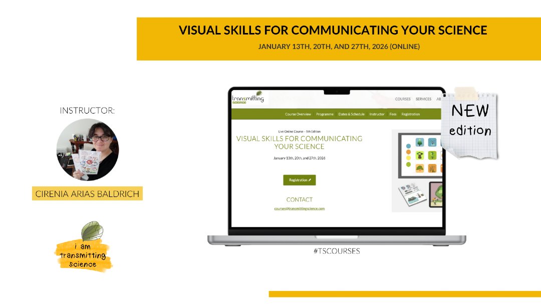TransmitScience's tweet image. Visual Skills for Communicating your Science

📅 January 13th–27th, 2026
💻 Online

transmittingscience.com/courses/scient…

#TScourses #KeepLearning #ScienceCommunication #AcademicLife ✏️📊🌿