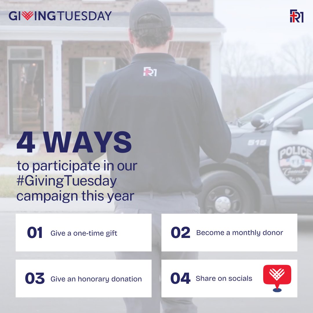 This Giving Tuesday, stand with those who stand for us. Your financial gift helps our team provide emotional, physical, and spiritual support to the first responders who protect our community every day. 

Give hope. Give strength. Give today. ❤️ 

firstresponders1st.org