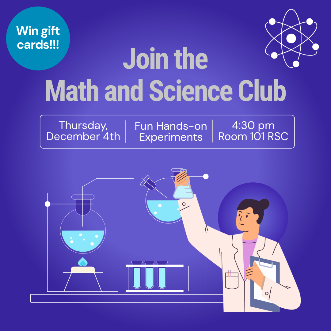 studentlifetu's tweet image. Join the Math &amp;amp; Science Club for hands-on experiments and a sudoku challenge with prizes!🎁🧠 Rust Science 101, this Thursday at 4:30!