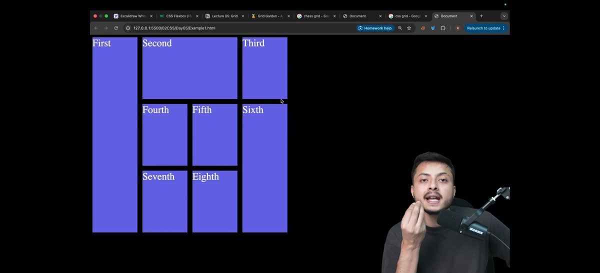 Shivam_thisside's tweet image. #CoderArmy
Dived deeper into CSS Grid today! 💻 Learning how to perfectly align elements with &quot;grid-row&quot; and &quot;grid-column&quot; is a game-changer. So much control and flexibility! 🚀 My layout skills are leveling up a bit now. 💪 #CSS #CSSgrid #CSSlayout #tech