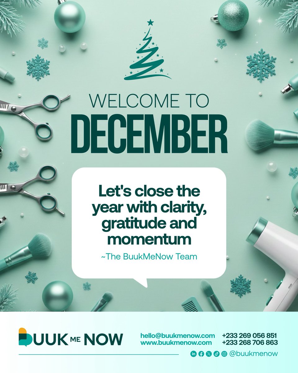 buukmeNow's tweet image. December is here, want to turn your plans into reality, glam and celebrations? We&apos;ve got you this festive season, book ahead, skip last-minute stress.

#BuukMeNow #HelloDecember #BookEarly #EasyBooking