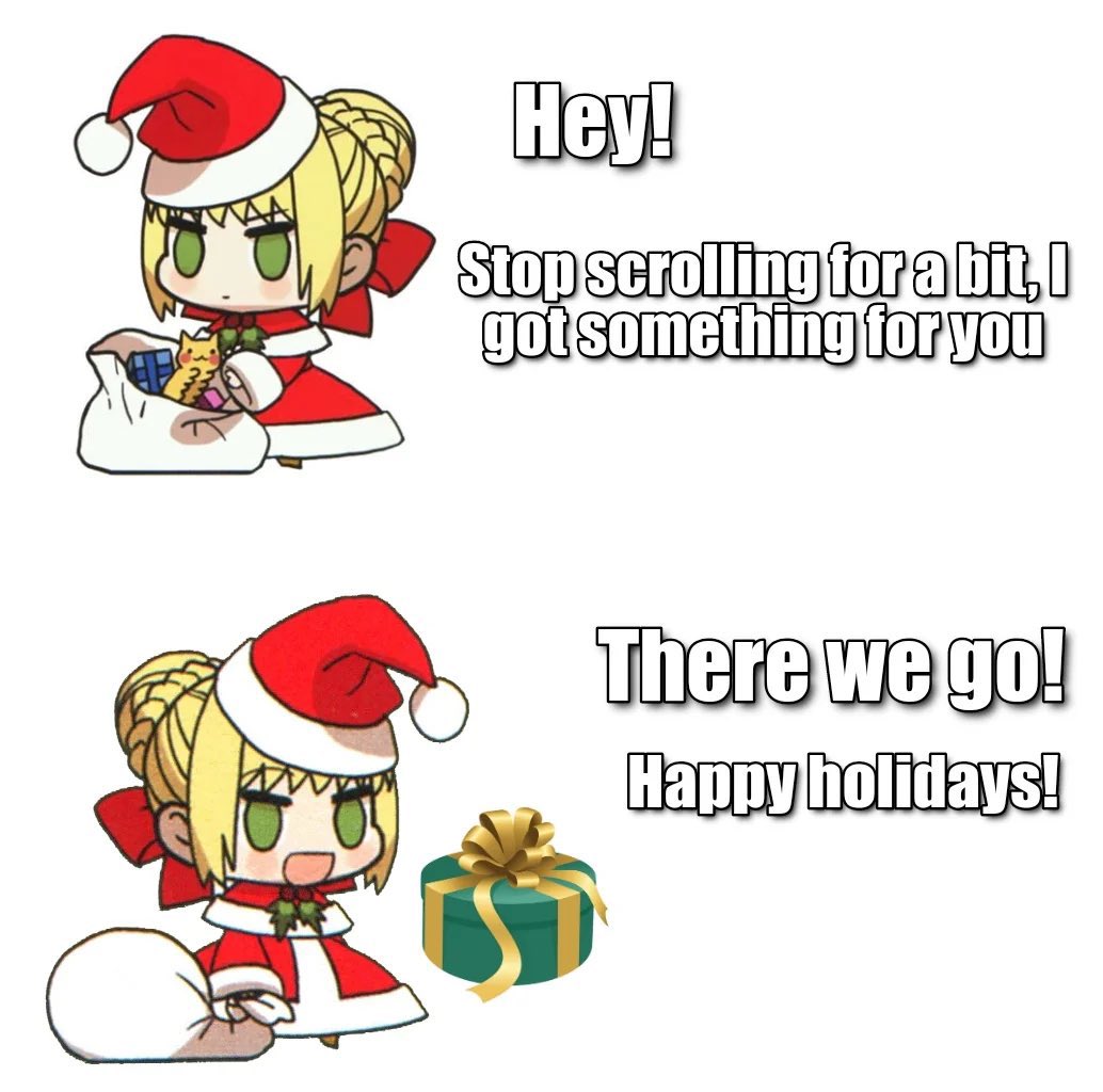 XMasterFGO's tweet image. Morning! 🎄

RT to spread Padoru! Padoru! 🎁 
#FGO #FateGO