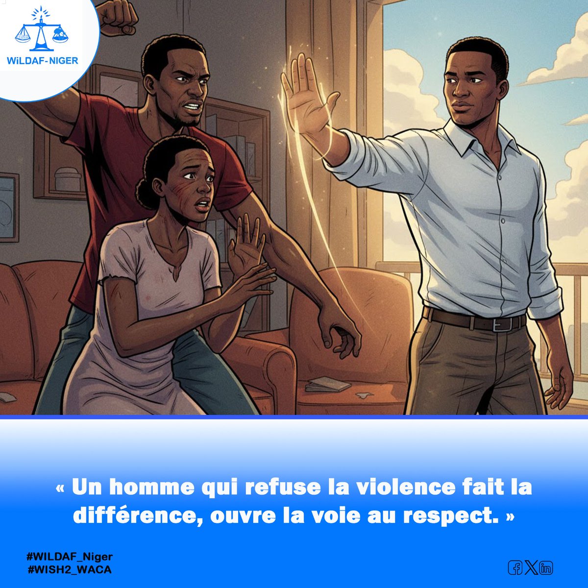 Un homme qui refuse la violence, fait la différence, ouvre la voix au respect.

<a href="/wildaf_niger/">Wildaf Niger</a>
<a href="/WILDAFAO/">WiLDAF -Afrique de L'Ouest</a>
<a href="/IpasFrancophone/">Ipas Afrique Francophone</a>
<a href="/ong_raes/">ONG RAES</a>
<a href="/CentreOdas/">Centre ODAS</a>

#WISH2_WACA
#WILDAF_Niger