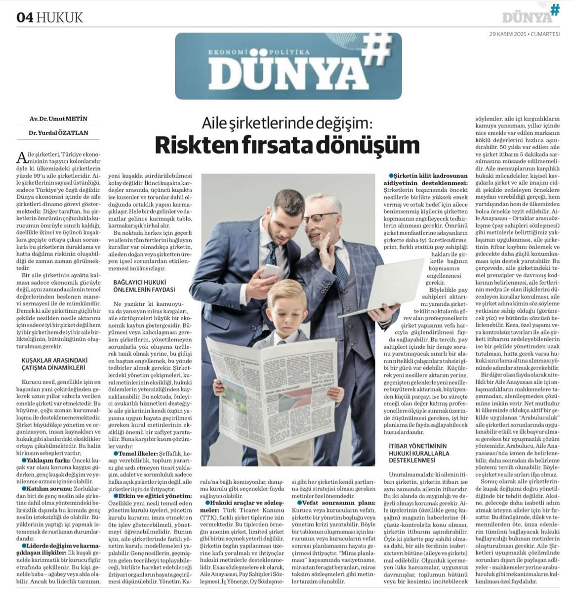 eptalexmtn's tweet photo. DEĞİŞİM KAÇINILMAZ; ÖNEMLİ OLAN ONU FIRSATA ÇEVİREBİLMEK..
“Aile şirketleri doğru yönetildiğinde riskler değil, sürdürülebilir başarı büyür. Gazetede yer alan bu konu tam da bunun özeti.
Riskten fırsat doğar...
Yeter ki değişimi yönetmeyi bilelim.
#Aile #değişim #Risk #hukuk https://t.co/gYGAZBViJ0