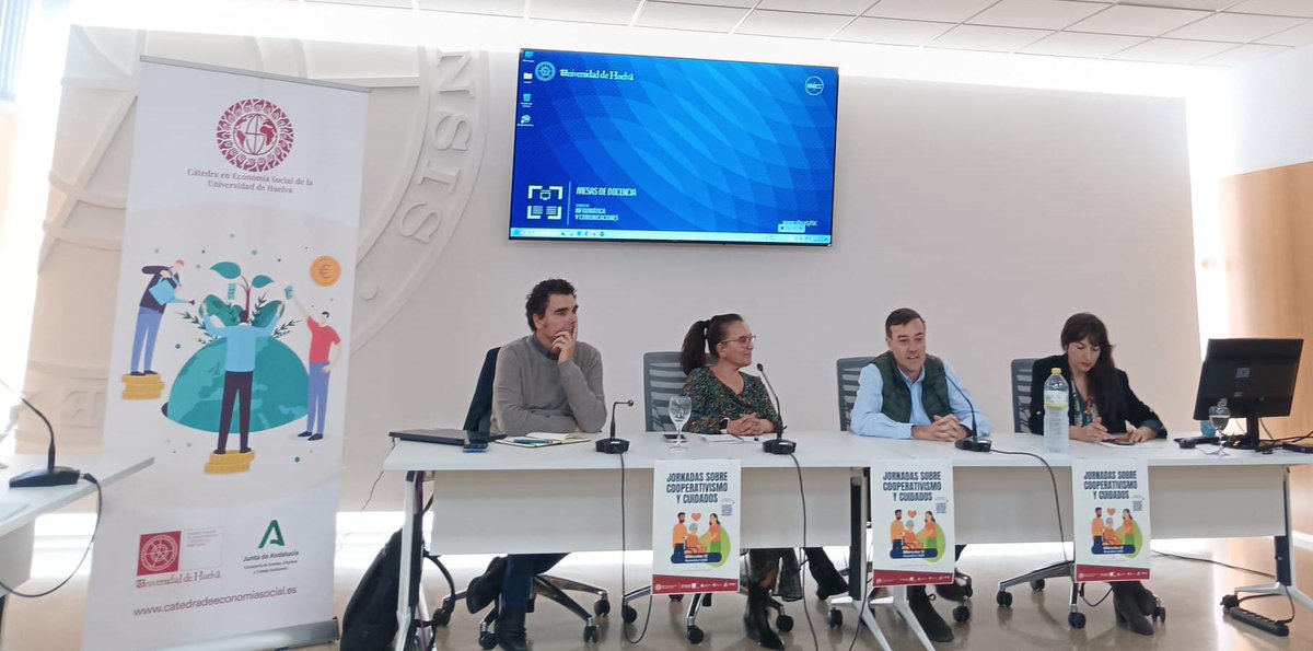 Lale Gómez, coordinadora de AMECOOP Andalucía en Huelva, participó en las jornadas de la Cátedra de Economía Social de la Universidad de <a href="/UniHuelva/">Universidad de Huelva</a> tituladas 'Cooperativismo y Cuidados'
También estuvo Gracia Bernal, directora de <a href="/FAECTA_/">FAECTA</a>  Huelva

#MujeresCoop #coop #empresarias