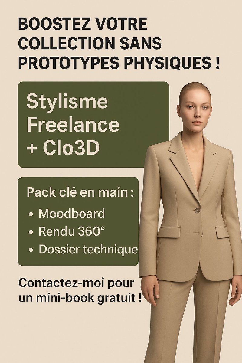 FS_Conseils's tweet photo. Besoin d’un modèle en 3D ? Je réalise vos créations sur Clo 3D avec rendu pro &amp; patronnage précis.
DM ouvert.
#Clo3D #FashionTech #3DFashion #Modélisme #Styliste https://t.co/FfDjeHFpLj