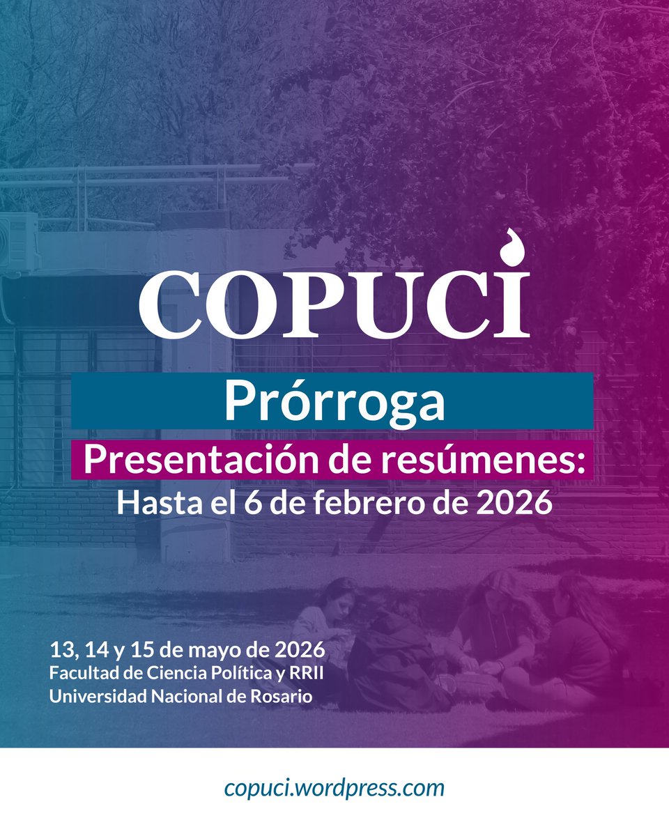🤩 COPUCI
X Congreso Internacional de Comunicación Pública de la Ciencia y Tecnología. 

PRÓRROGA: presentación de resúmenes hasta el 6 de febrero.

Toda la información: copuci.wordpress.com