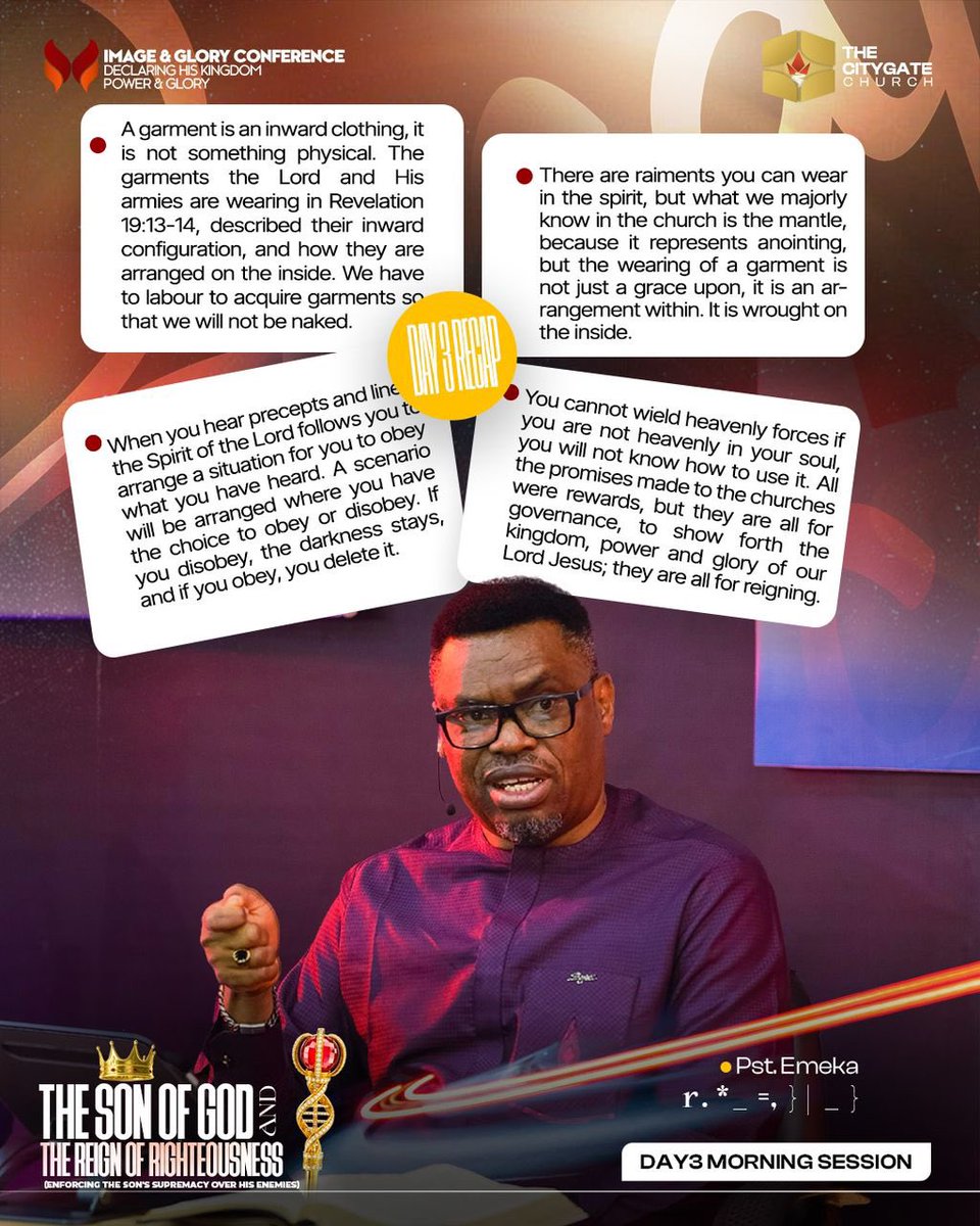dcitygatechurch's tweet photo. #IMGC25 DAY 3 RECAP- PASTOR EMEKA EGWUCHUKWU

Our call in this season is simple but demanding: to be DOERS of the Word.

Every time we hear precepts and lines, the Spirit of God arranges moments that test our obedience. In those moments, we choose- obey or disobey. https://t.co/vXoECfVHfT
