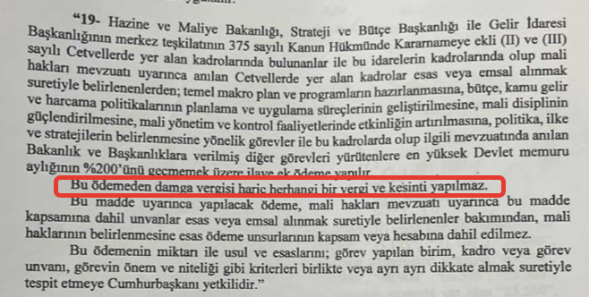 👉Maliye Bakanlığı, SBB ve GİB Merkez Teşkilatı çalışanlarına tanımlanan ilave ek ödemeden neden gelir vergisi kesilmez kuralı getirildi.
👉Maliye bakanlığı vergide önce kendi örnek olması gerekmez mi ? 
👉Vergi ödeyen biz kemer sıkan biz !!!
👉Not: Amacımız maliye personelini