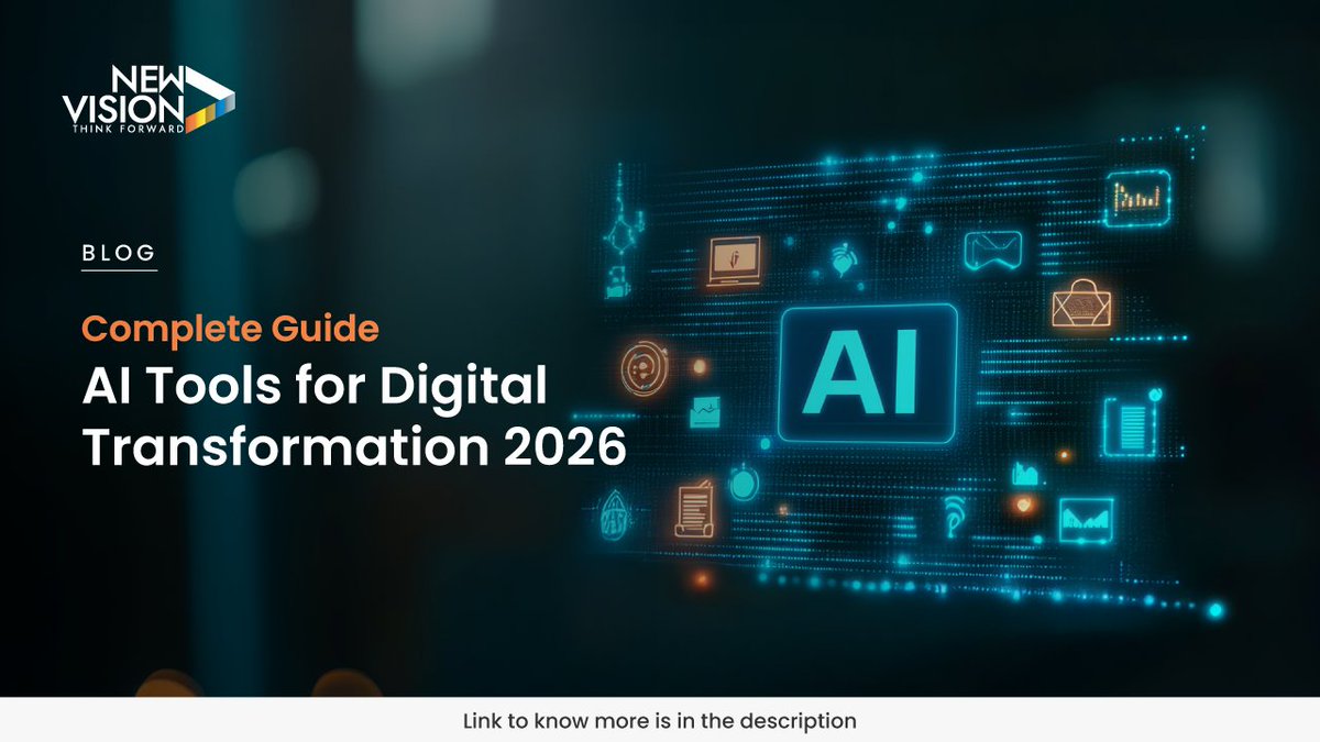 The next wave of digital transformation is AI-led. 94% of leaders say AI is critical to future success. Discover how AI is reshaping every business function in our 2026 guide.  
Read now: newvision-software.com/blogs/ai-tools… 

#AITransformation #EnterpriseAI #Digital2026
