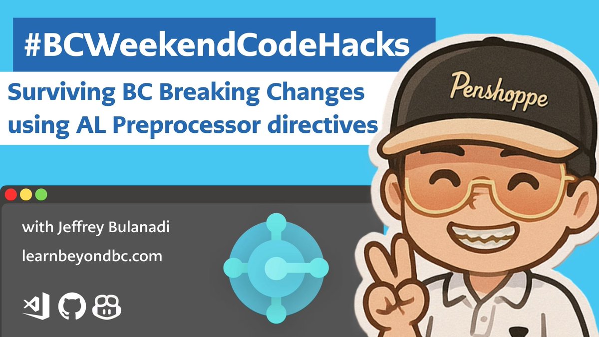 JeffreyBulanadi's tweet image. Surviving BC Breaking Changes using AL Preprocessor Directives

BC27 made several 26.x issues official breaking changes. If your events stopped firing, you weren’t alone.

I wrote a practical guide on using #if + symbols e.g. CLEANXX to handle differences.

#msdyn365BC

👇👇👇