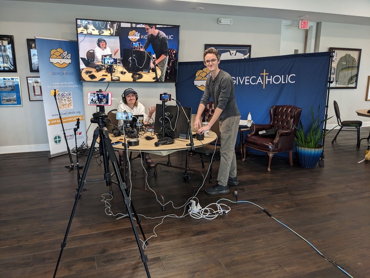#iGiveCatholic is so grateful for our expert Livestream producer Chris Strub (givingdayguy.com) and our long time #iGiveCatholic videographer Roman Vaulin (booksnaggletooth.com) who is assisting Chris this year.

Find the livestream schedule at igivecatholic.org/p/livestream.