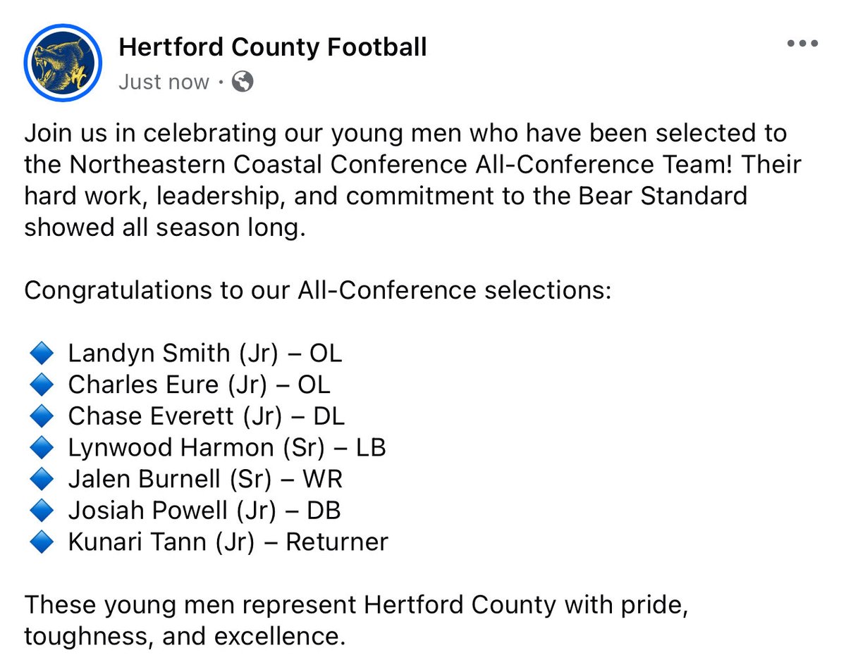 Hertford County Bears Football tweet media
