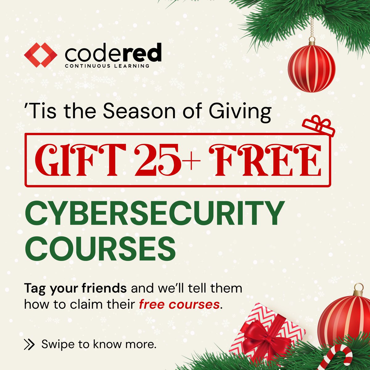 CodeRed_Pro's tweet image. 🎁 Unwrap Cyber Skills This Holiday! 
Stop juggling random cyber tutorials. Try CodeRed Pro for 7 days for just $1 and get full access to 850+ expert-led courses and 70+ structured learning paths. Learn the skills that matter. Start now: bit.ly/4pJae7f

#Cybersecurity…