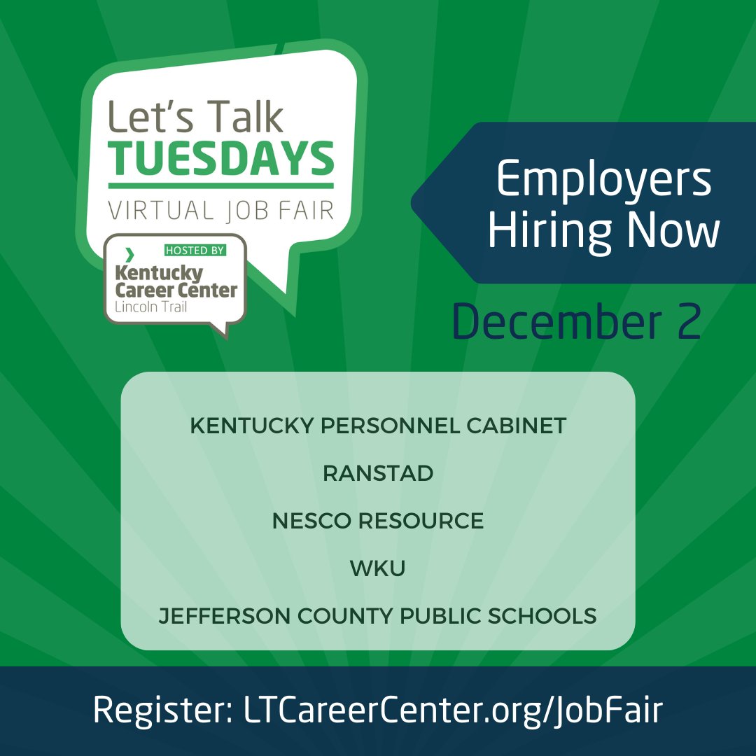 The employers participating in our virtual job fair this afternoon are hiring for 300+ open positions! If you're looking for a new job, this is a great opportunity to meet with employers who are hiring now. Register and upload your resume at LTCareerCenter.org/jobfair.