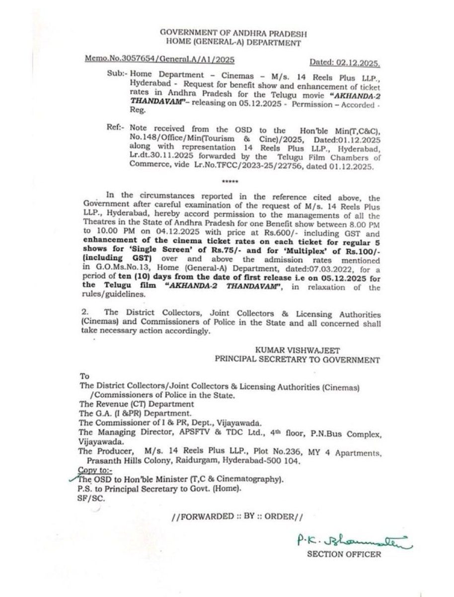 #Akhanda2 కి అనుమతి 👍
#Akhanda2Thaandavam 🔥