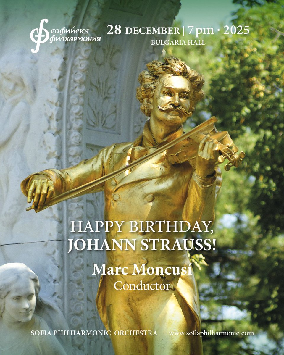 Next stop! Sofia (Bulgaria)
<a href="/sofiaphilh/">Sofia Philharmonic</a> 
📅 December 28
📍 Bulgaria Hall 
⌚ 19:00h

Works by Johan Strauss! 

A great pleasure to debut with this amazing Orchestra! ♥️
marcmoncusi.com is a trademark sponsored by <a href="/VermutMiroReus/">Miró Vermouth</a> &amp; Rohema.