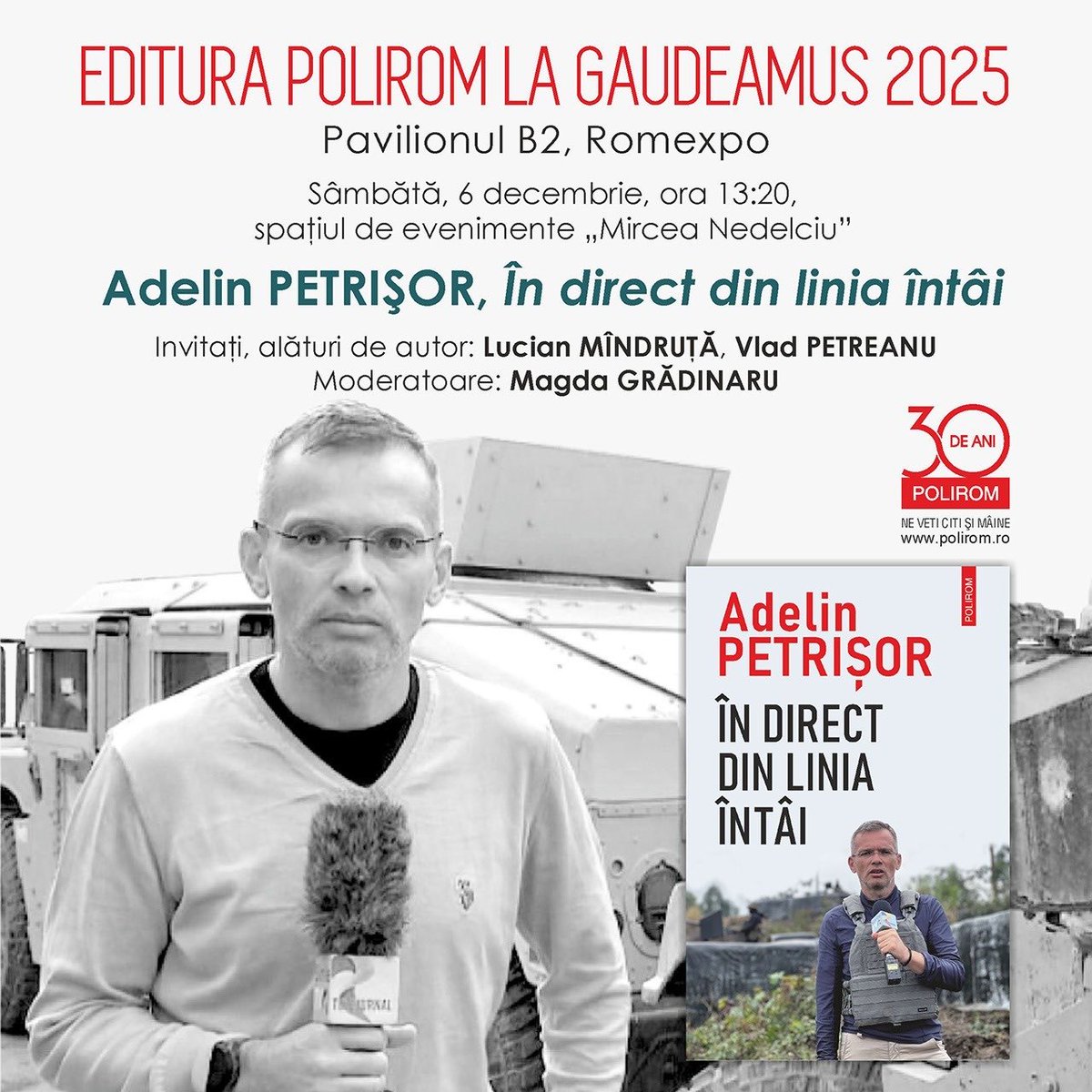 Ne vedem la Gaudeamus, sâmbătă, 6 decembrie. Mulțumesc, <a href="/gradinaru_magda/">MagdaGradinaru</a> , <a href="/Petreanu/">Vlad Petreanu</a> , <a href="/LucianMindruta/">Lucian Mindruta</a> !