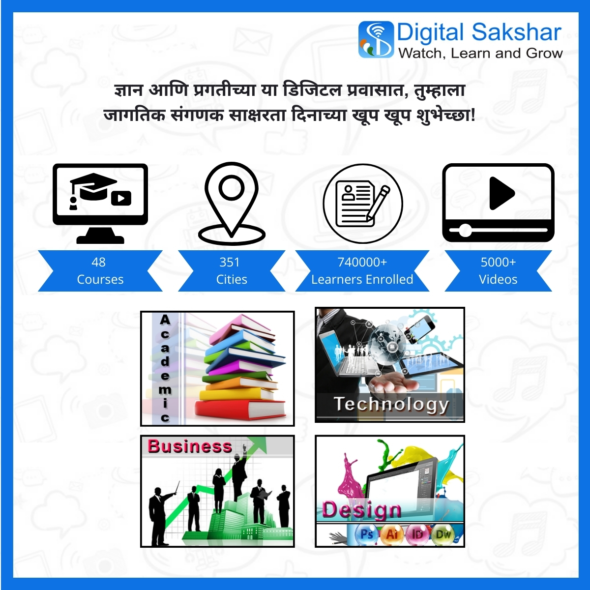 _DigitalSakshar's tweet image. ज्ञान आणि प्रगतीच्या या डिजिटल प्रवासात, तुम्हाला जागतिक संगणक साक्षरता दिनाच्या खूप खूप शुभेच्छा!  
#WorldComputerLiteracyDay #ComputerLiteracy #DigitalInclusion #EducationImpact #BridgingTheDigitalDivide

@PrathamInfoTech