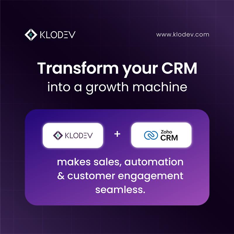 klodevservices's tweet image. Maximize efficiency and drive growth with Klodev + Zoho CRM. Automate sales, streamline customer engagement, and turn your CRM into a powerful growth engine.

Optimize your CRM today → klodev.com

#ZohoCRM #Klodev #SalesAutomation #Customer #Engagement #CRM