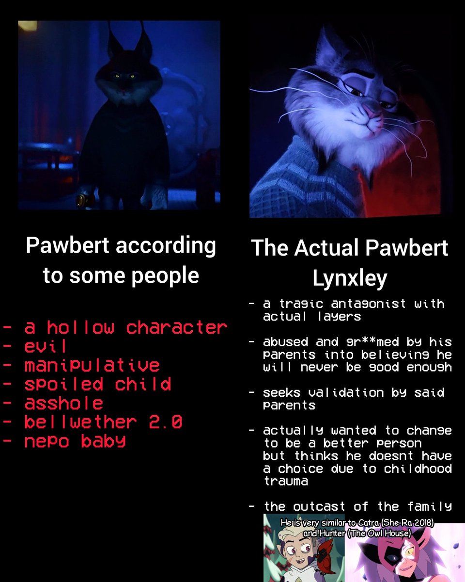 SoapySoapster's tweet image. Pawbert actions are bad yes. But that doesnt mean you should view him as a hollow character that is straight up &quot;Evil&quot; because of that. because his personality and actions are deeper than just &quot;i wanna erase history&quot;

#Zootopia2 #Z2Spoilers #TheOwlHouse #SPOP