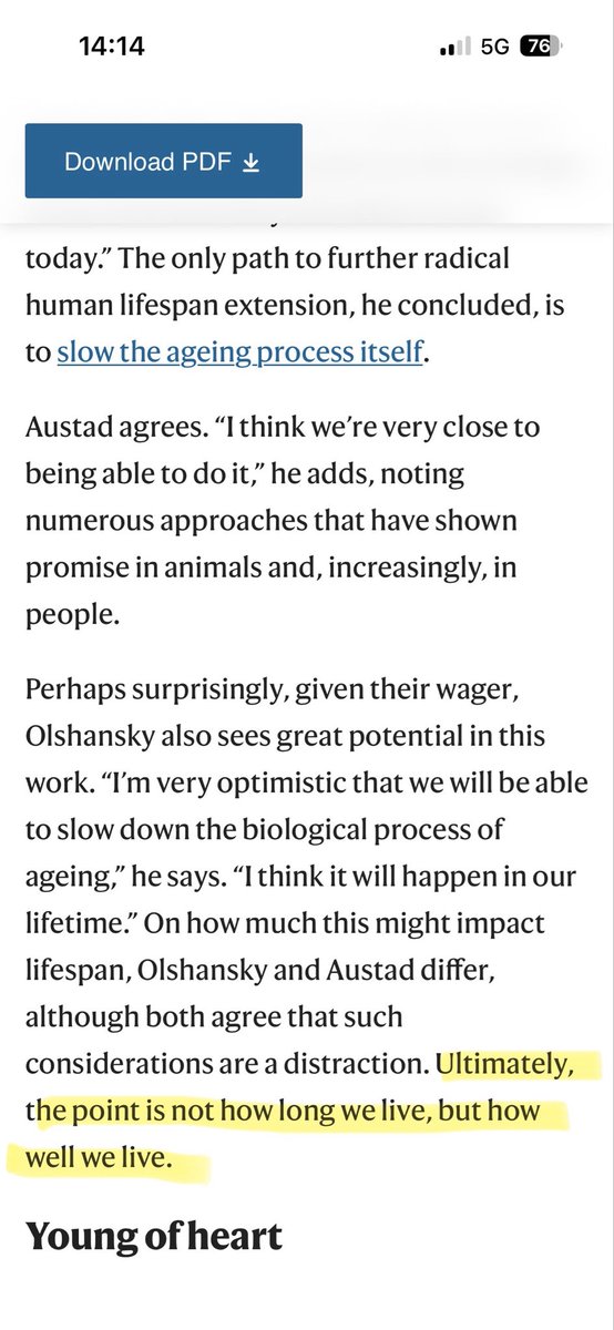 LinusPeters's tweet image. Disagree. My goal is not just health. It is lifespan extension

Must mustn’t be afraid to say this

nature.com/articles/d4158…