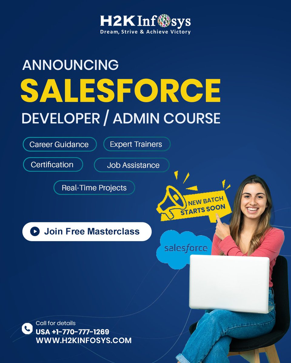 h2kinfosys's tweet image. 🚀 Become a Salesforce Pro with Our New Developer &amp;amp; Admin Course!
Enroll Now : h2kinfosys.com/courses/salesf…
📞 +1 770-777-1269 | 📧 training@h2kinfosys.com
👉 about H2kinfosys In One Click: h2kinfosys.com/quick-links/
#Salesforce #SalesforceTraining #SalesforceAdmin  #H2KInfosys #Trending