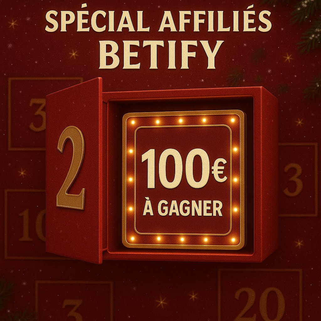 BlazboxProno's tweet image. 🎁 Cadeau spécial affiliés BETIFY !
💸 100€ cash à gagner

Pour participer, c’est super simple :
1️⃣ LIKE ce tweet ❤️
2️⃣ Ajoute ton pseudo Betify en commentaire 

Pas encore inscrit ? Rejoins-nous, fais ton dépôt et tente ta chance 🔥

➡️ urlr.me/mtMya6