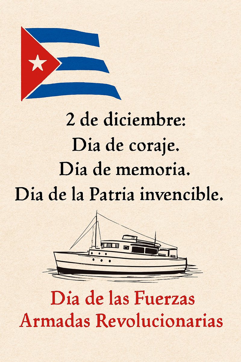 Hoy recordamos el desembarco del Granma y el nacimiento de las FAR,símbolo de resistencia y continuidad histórica.Honramos a quienes han entregado su vida por la libertad,y reafirmamos la voluntad de seguir construyendo una Cuba🇨🇺 soberana, justa y solidaria.#CubaCoopera