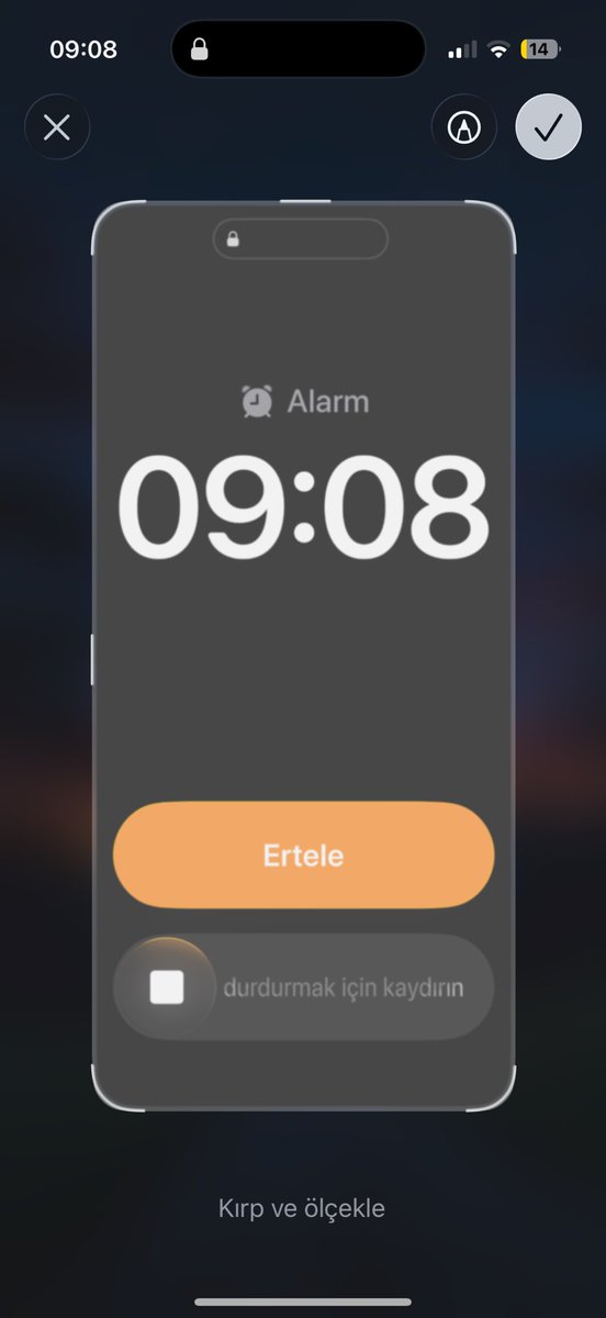 alarmı kapatmaya çalışırken aldığım ekran resminin ekran resmini almışım.. sanat budur