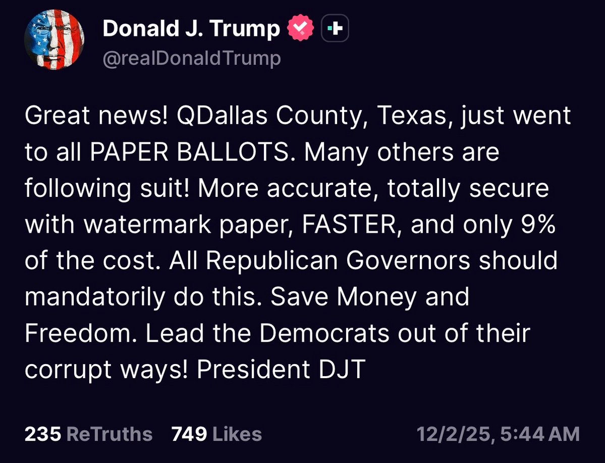 President Trump posted "QDallas" on his Truth Social page this morning at 5:44am est. Then he deleted it and posted it as "Dallas" at 7:51am est. 👀👀👀 JFK was assassinated in Dallas. There are No Coincidences!!  <a href="/realDonaldTrump/">Donald J. Trump</a>