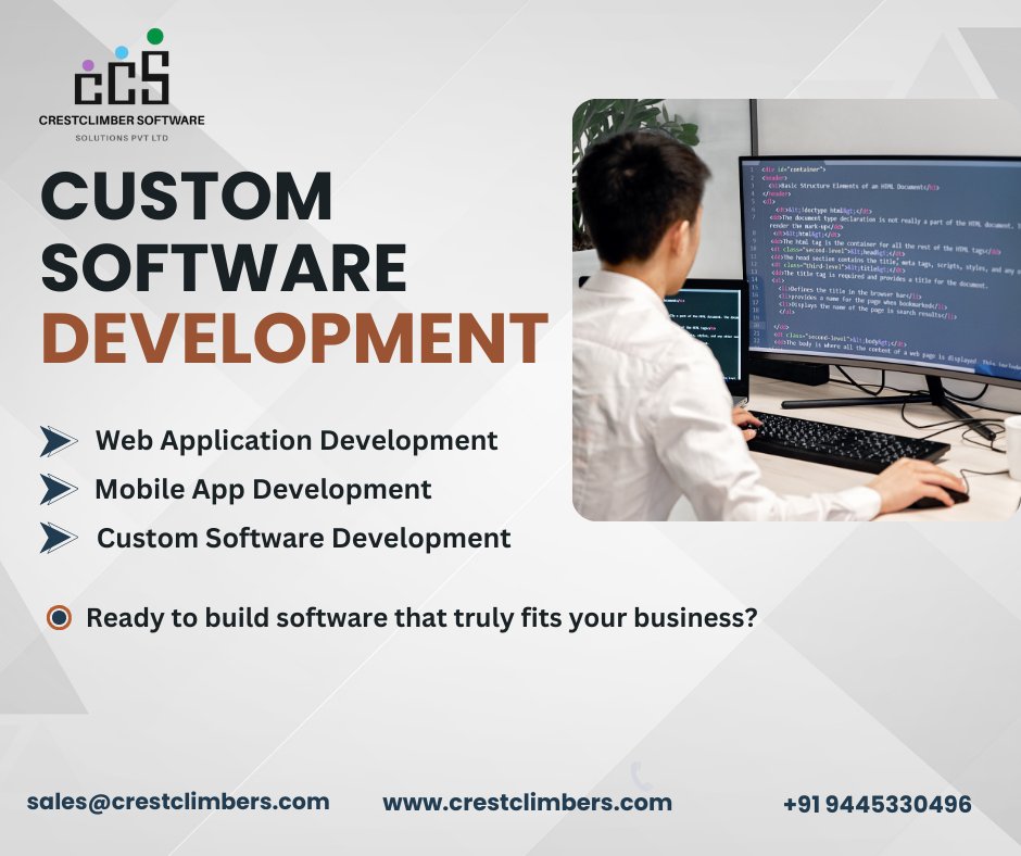 crestclimbers's tweet image. Transform your ideas into powerful, tailor-made software built for your business

Visit: crestclimbers.com/custom-softwar…
#SoftwareDevelopment #SaaSdevelopment #EnterpriseSoftwareDevelopment #CustomSoftware #chennai #Apple