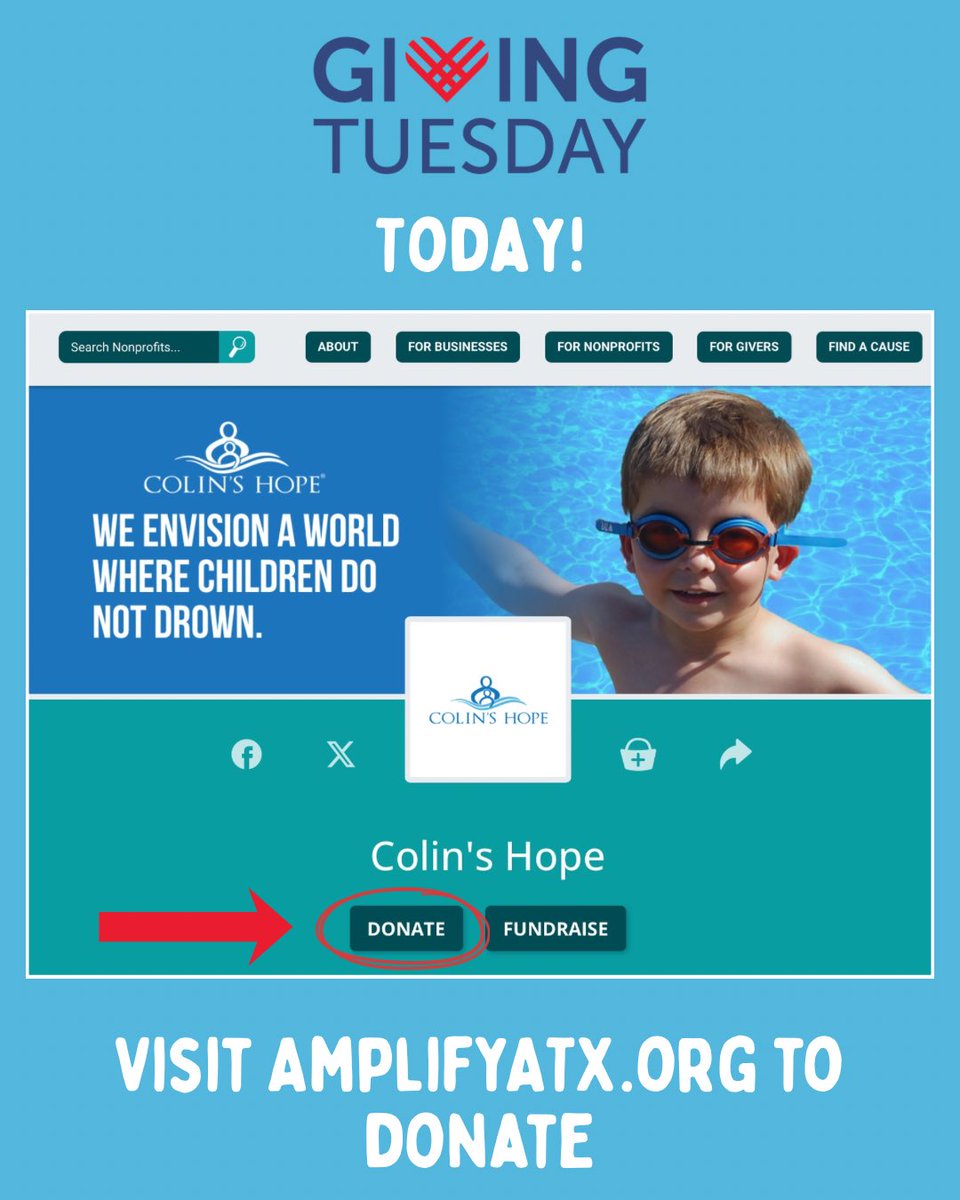 colinshope's tweet photo. It’s here! Celebrate #GivingTuesday by donating to Colin’s Hope at https://t.co/TtaZvpiJVf. Dive into giving because saving lives is the best ripple effect!

#Donate #ColinsHope #WaterSafetySavesLives #drowningprevention https://t.co/Px9ToAxpWz