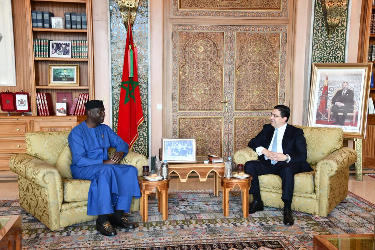 🇲🇦-🇲🇱| M. Nasser Bourita s'est entretenu, ce jour à Rabat, avec S.E le Général de Corps d’Armée M. Ismaël Wagué, Ministre de la Réconciliation, de la Paix et de la Cohésion nationale de la République du Mali