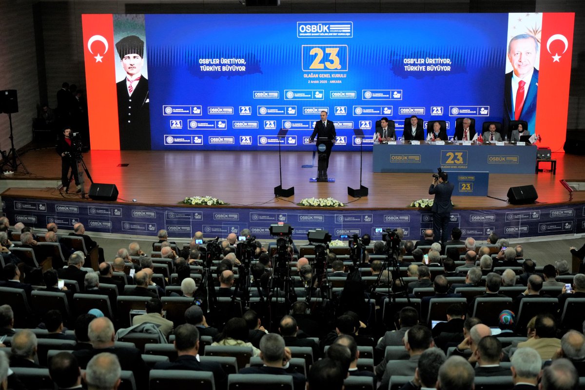 13 OSB’Yİ YEŞİL OSB, 3 OSB’Yİ SU VERİMLİLİĞİ BELGESİ İLE BELGELENDİRDİK🌿

📍Organize Sanayi Bölgeleri Üst Kuruluşu (OSBÜK) 23. Olağan Genel Kurulu, Sanayi ve Teknoloji Bakanımız Sayın Mehmet Fatih Kacır’ın katılımıyla KOSGEB’de gerçekleştirildi. Bu önemli buluşmada, Sayın