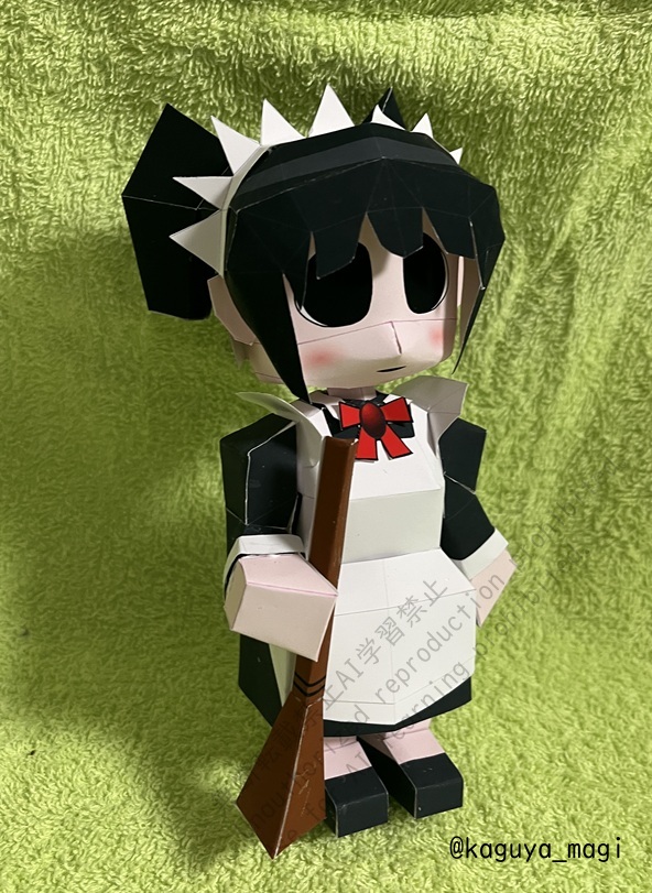 かんせいせい…。
はたしてこれを歯車ハサミちゃんの紙人形と呼んでいいのだろうか…🤔

まだまだ修行が足らない気がします。
それではおやすみなさいませ🌛
#ペーパークラフト