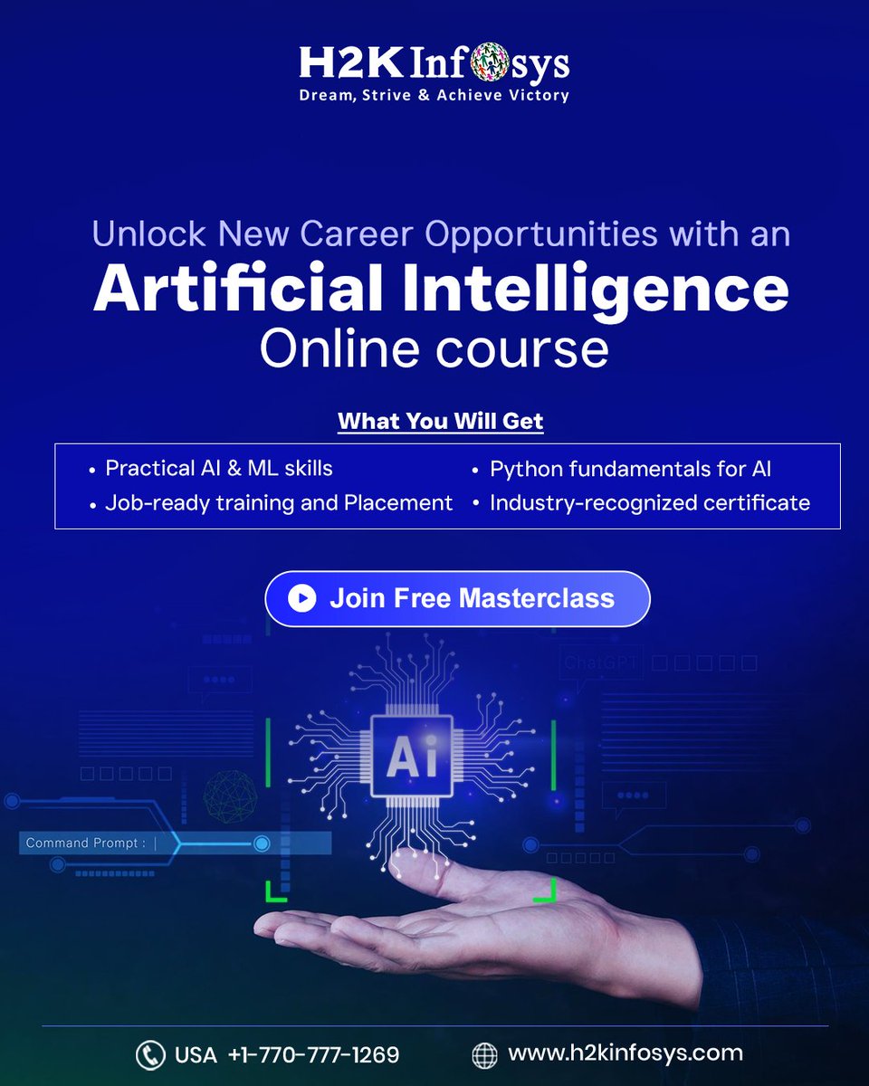 h2kinfosys's tweet image. 🚀 Unlock Your Career with Our Online AI Course!
Enroll Now : h2kinfosys.com/courses/artifi…
📞 +1 770-777-1269 | 📧 training@h2kinfosys.com
👉 about H2kinfosys In One Click: h2kinfosys.com/quick-links/
#AITraining #learning #AICourses #artificialintelligence #ai #machinelearning