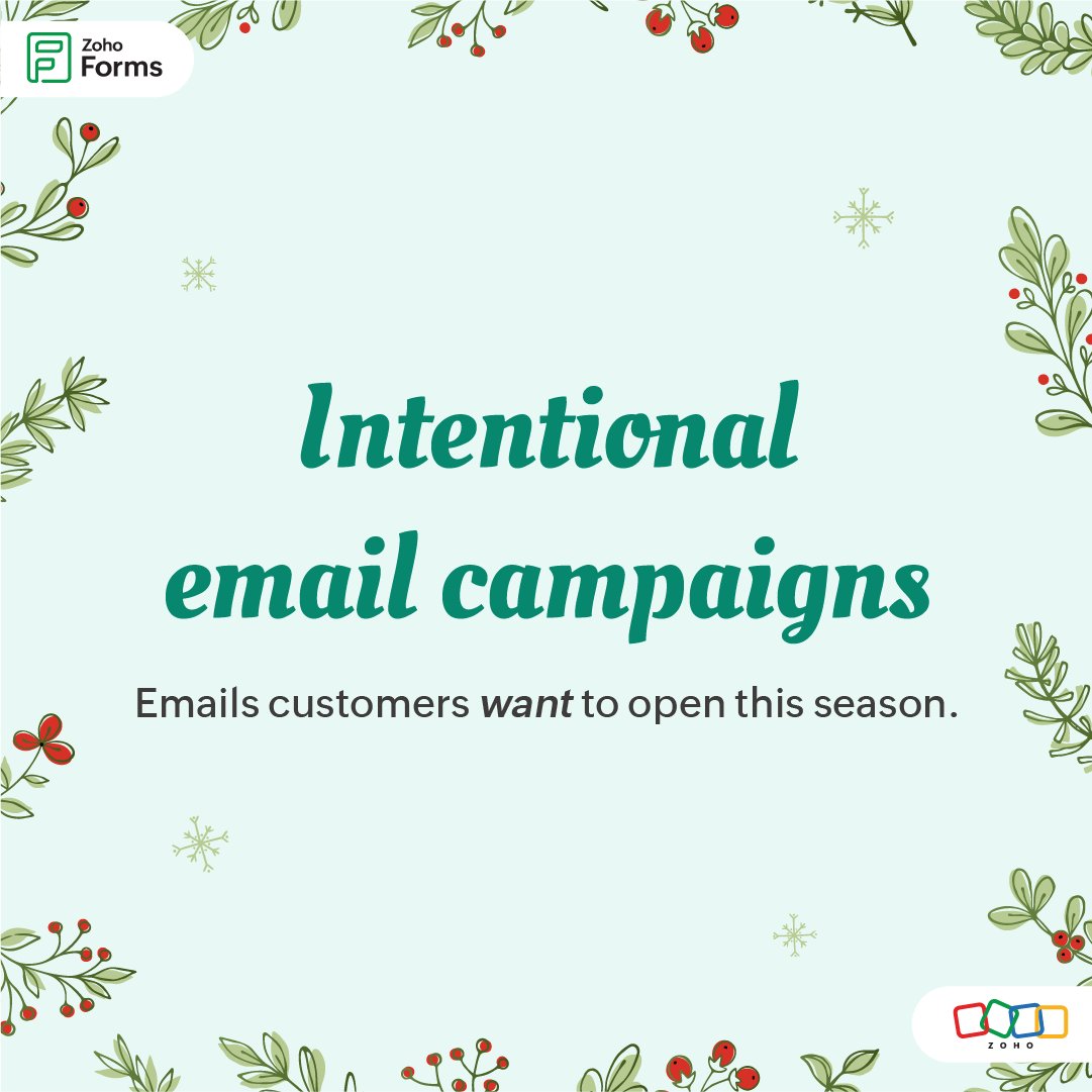 ZohoForms's tweet image. Be the Inbox Santa! 🎅 Use #ZohoForms integrations to segment your data precisely. Send intentional campaigns that customers want to open—not holiday spam.

Drive quality leads this year! 🎁 zurl.co/Mo2iz

#TipsForAdvent #EmailMarketing #Advent2025