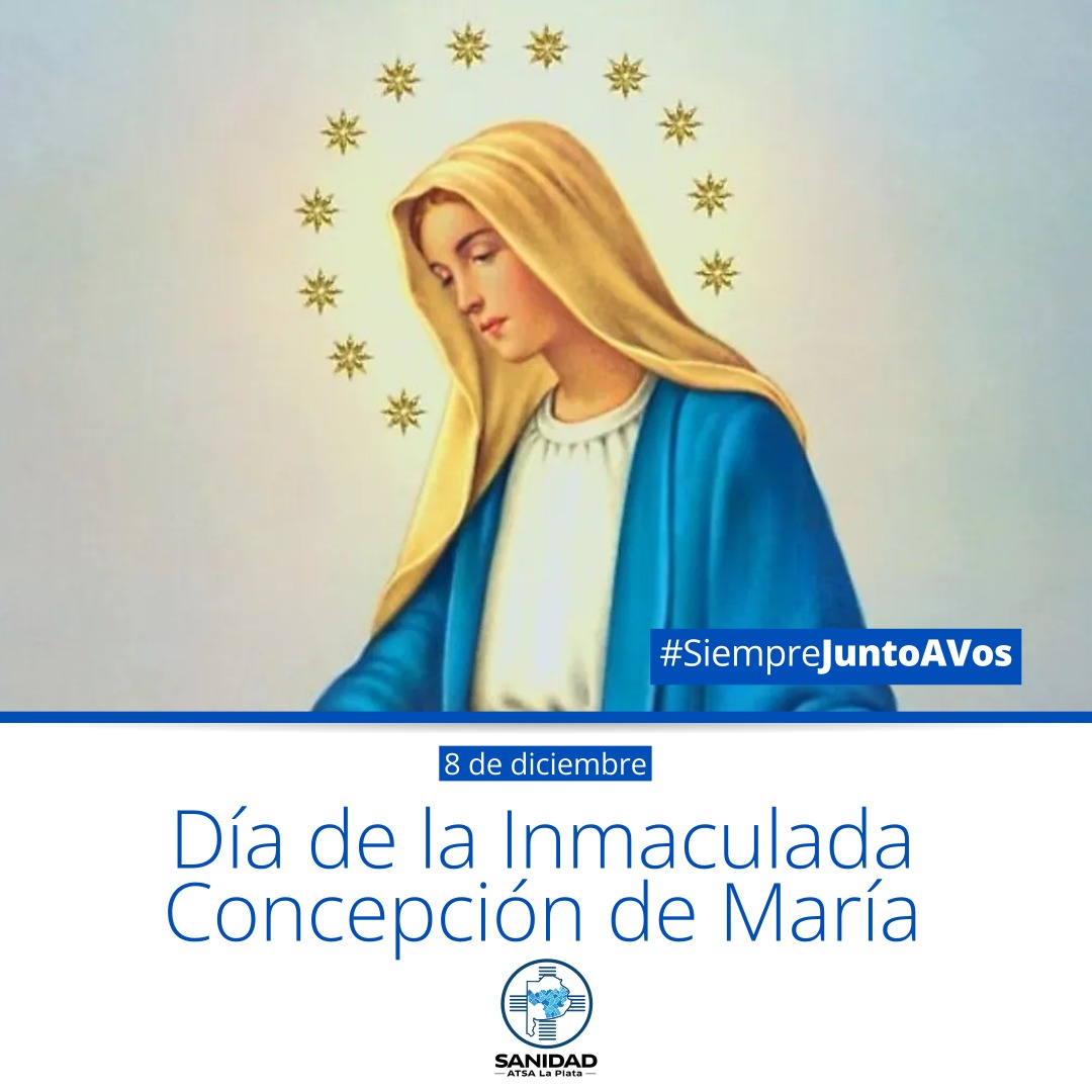 📅El 8 de diciembre de cada año se celebra el "Día de la Inmaculada Concepción de María", una festividad religiosa católica que honra a la Virgen por haber sido concebida sin pecado original.
#SanidadAtsaLaPlata #SiempreJuntoAVos