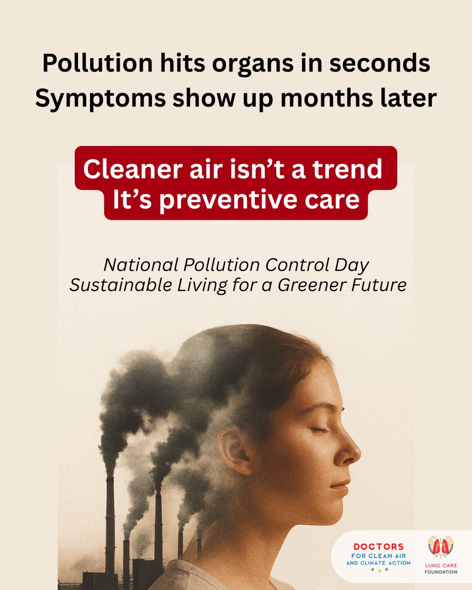 icareforlungs's tweet image. #AirPollution from #fossilfuel combustion, industrial &amp;amp; vehicular exhaust emissions enters lungs in seconds, then the bloodstream, silently harming us.

*Heart attack &amp;amp; stroke risk
*Cognitive decline &amp;amp; memory loss
*Weakened #immunity
*Lifelong lung damage

Prevention is possible.…