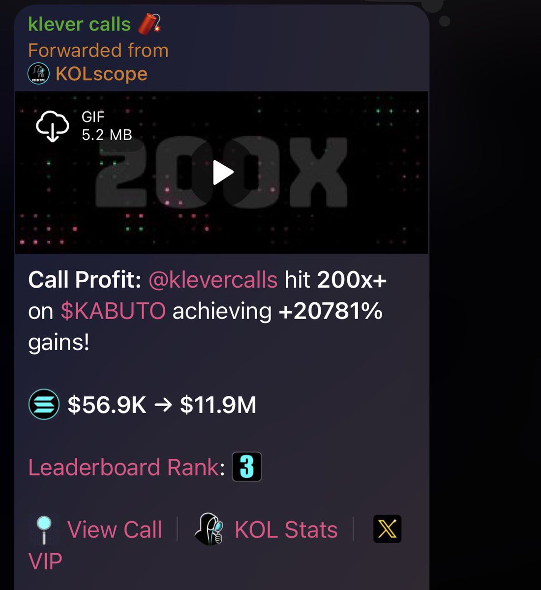 dollar890463997's tweet photo. $kabuto hit 200x 
See the call here https://t.co/yhUtZ7EniR https://t.co/HNWOiuAFNe