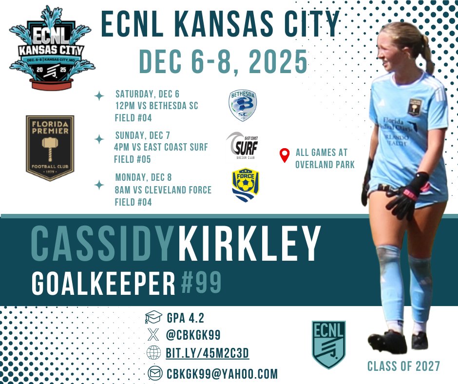 Cassidy Kirkley | ECNL | Goalkeeper | 2027 | ⚽️🧤 tweet media