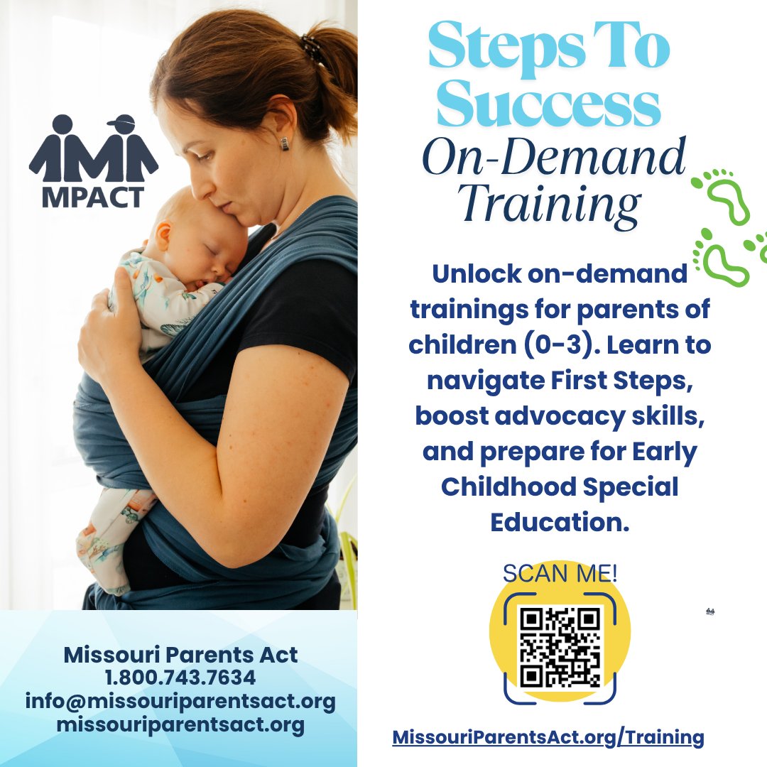 🎥 Need flexible training? MPACT offers free Early Childhood on-demand videos on IFSPs, parental rights, transitions, &amp; more! 📚

Watch anytime →
🔗 missouriparentsact.org/early-interven…
#EarlyIntervention #SpecialEducation #MPACTMO