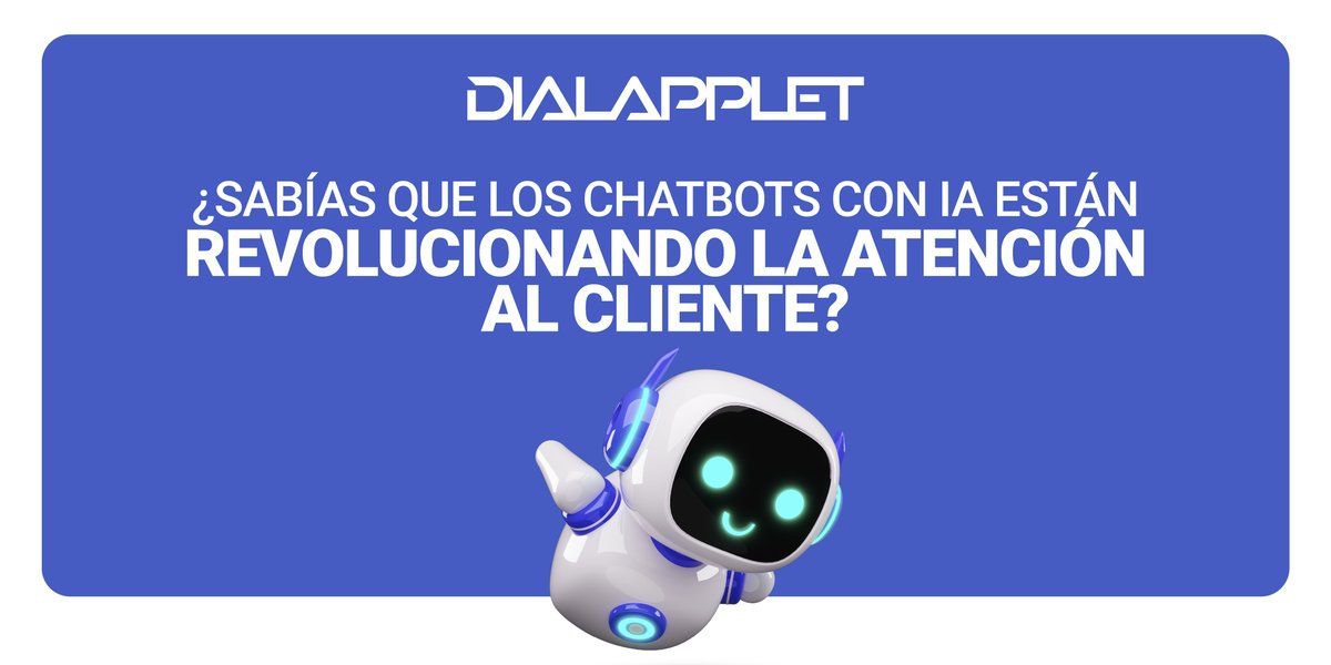 🚀 Los #Chatbots con #IA están transformando la atención al cliente: respuestas rápidas, disponibles 24/7 y con un ahorro de costes de hasta 70%. 

 ¡Es momento de dar el siguiente paso! 💡 

SOLICITA UNA DEMO: dialapplet.com/solicita-demo/
LEE MÁS: dialapplet.com/chatbots-ia-en…