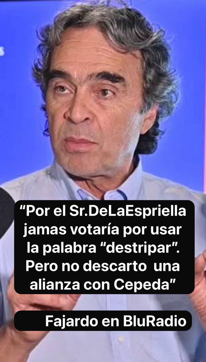 Al profesor <a href="/sergio_fajardo/">Sergio Fajardo</a> hay que enseñarle la variedad de acepciones del idioma castellano. 
O mas bien preguntarle ¿por qué sataniza la palabra “destripar” en la cuarta acepción, pero es complaciente con los destripadores en la primera acepción? <a href="/BluRadioCo/">BluRadio Colombia</a>