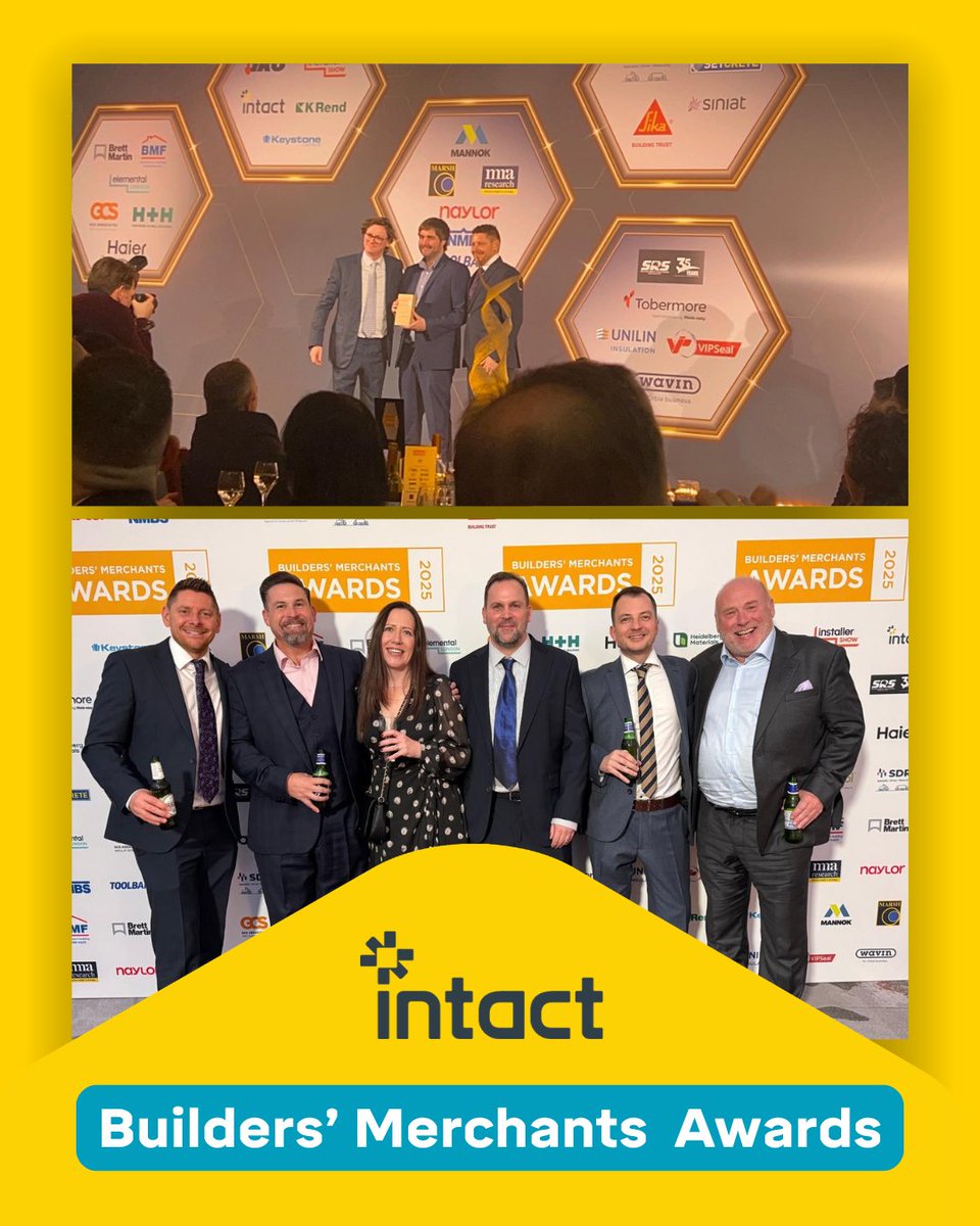 IntactSoftware's tweet image. We were incredibly proud to sponsor the Online and Digital Strategy Award at this year&apos;s Builders&apos; Merchants Awards! 💛

Heartfelt congratulations to the winners, Howarth Timber and Building Supplies, and to all the nominees! 🌟