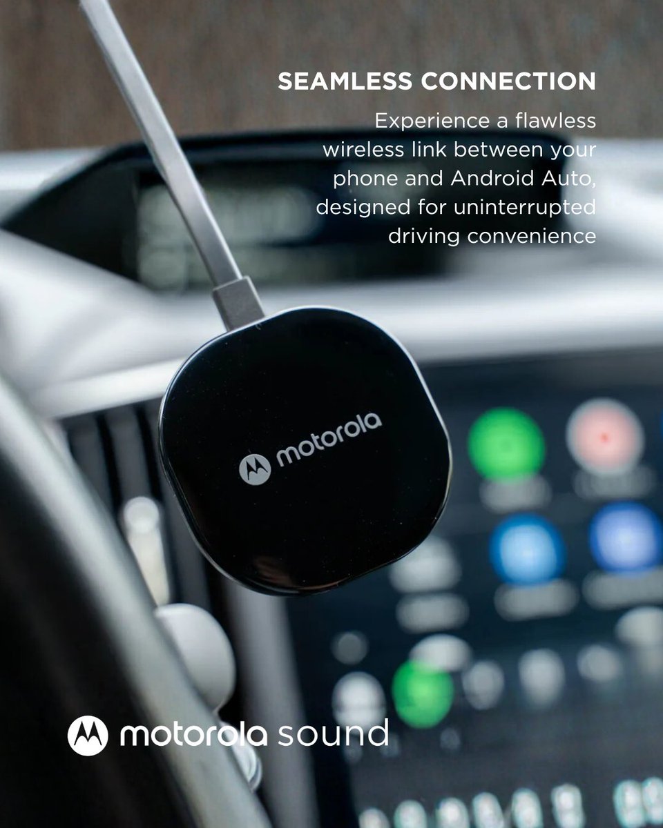 motorolasound's tweet image. The MA1 is your go-to car adapter for effortless Android Auto wireless performance 🔥

Get yours today 👉🏻 geni.us/motorolama1

#MA1 #androidauto #EngineeredByGoogle #wireless #car #adapter #CarTech #androidcentral #google #Motorola #ConnectedCar #WirelessTech #WirelessCarPlay